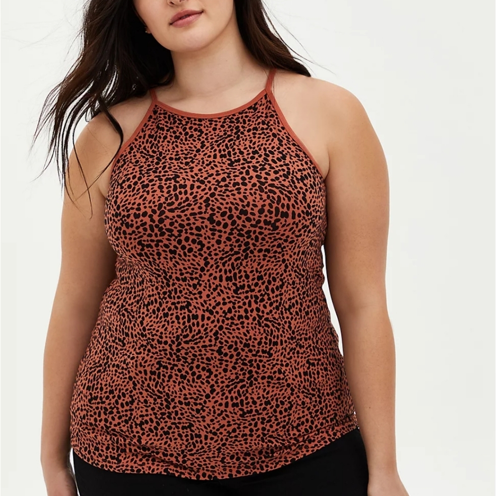 Cheetah high neck foxy cami